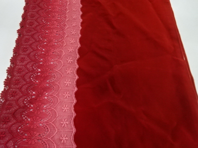  ビロードレース花模様ショール